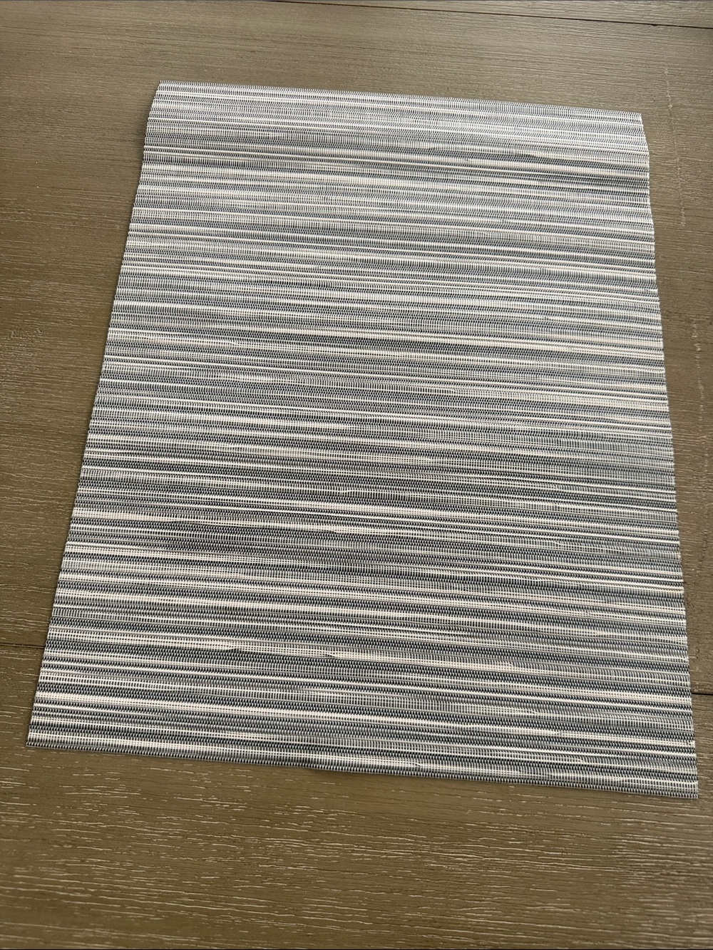 Gray Striped Vinyl Placemat - Neutral Table Accent
